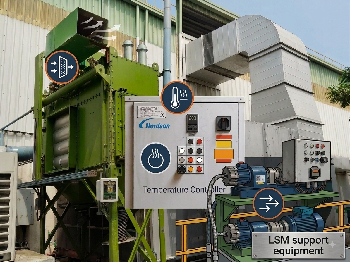 Lacquer System Components – Mist Collector, Chiller &amp; High-Pressure Pump